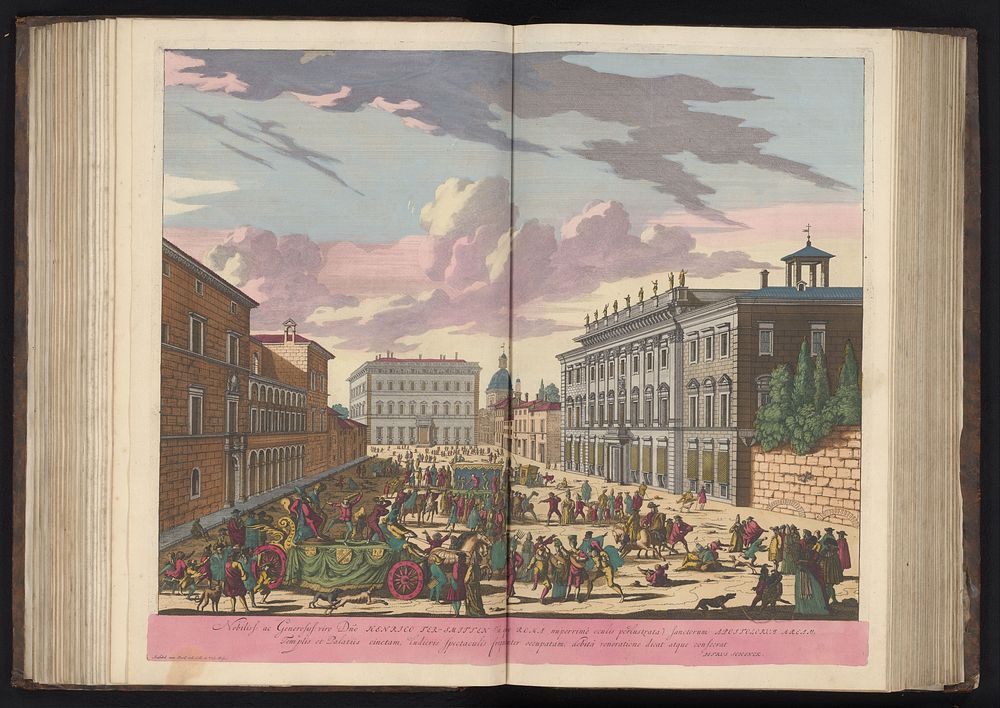 Festiviteiten op straat in Rome (1693 - 1717) by Pieter Schenk I, Anna Beeck, Staten van Holland en West Friesland, Pieter…