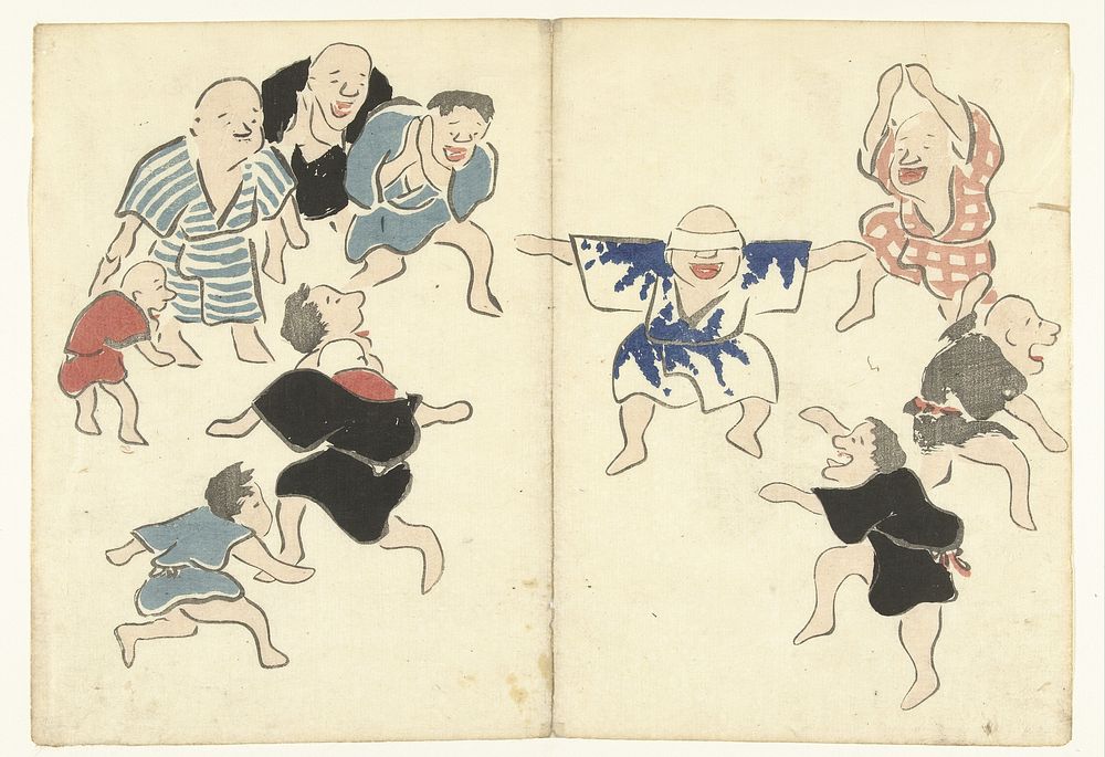 Blindemannetje spelen (1826) by Nakamura Hôchû, Matsuda Shinsuke, Izumiya Shojiro and Ogata Korin