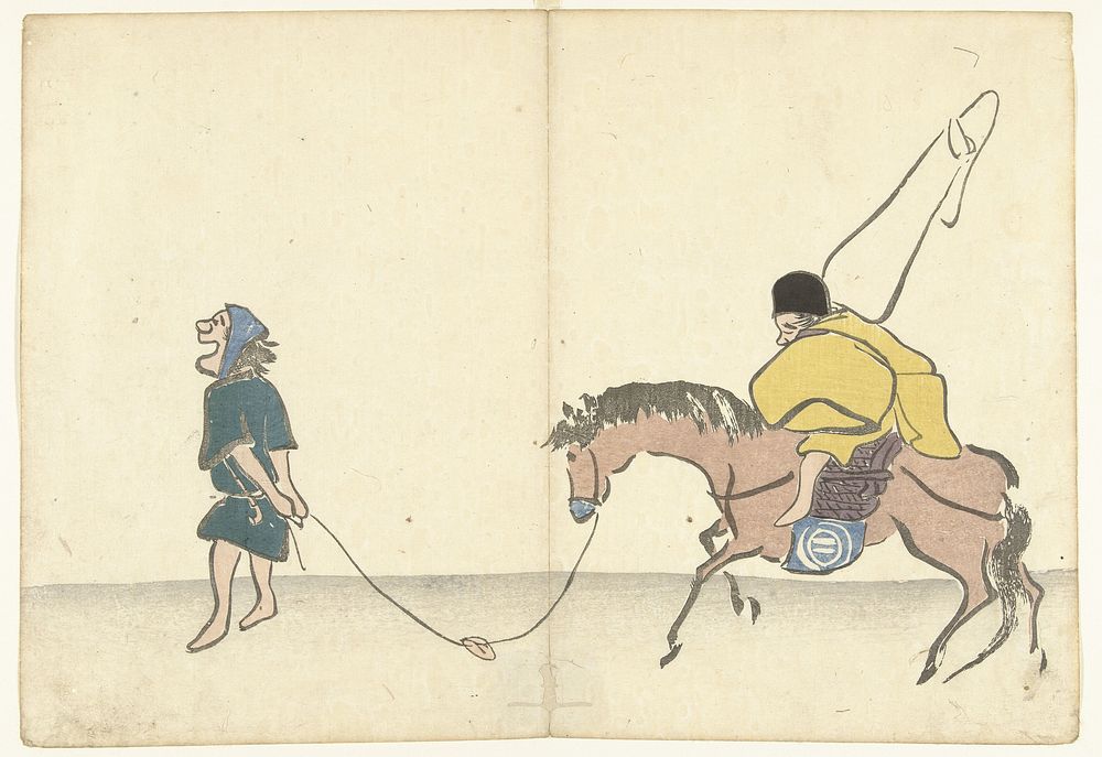 Vaandeldrager op paard (1826) by Nakamura Hôchû, Matsuda Shinsuke, Izumiya Shojiro and Ogata Korin