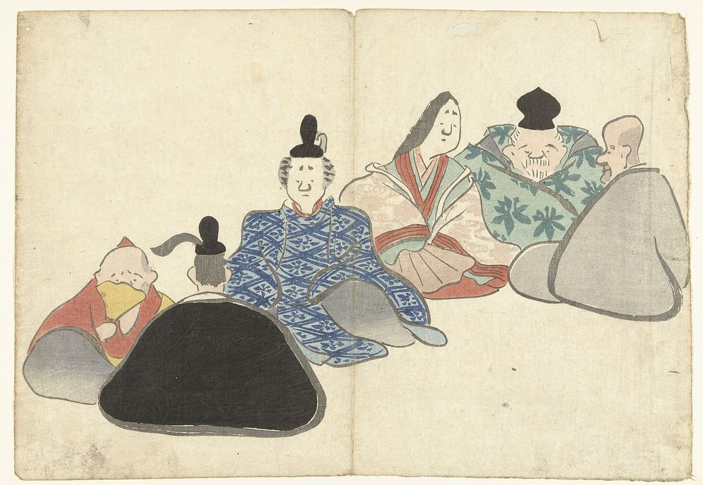 Zes onsterfelijke dichters (1826) by Nakamura Hôchû, Matsuda Shinsuke, Izumiya Shojiro and Ogata Korin