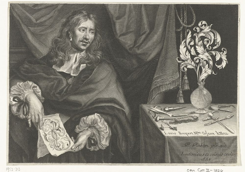 Titelprent met het portret van Louis Roupert (1668) by Louis Cossin, Pierre Rabon and Louis Roupert
