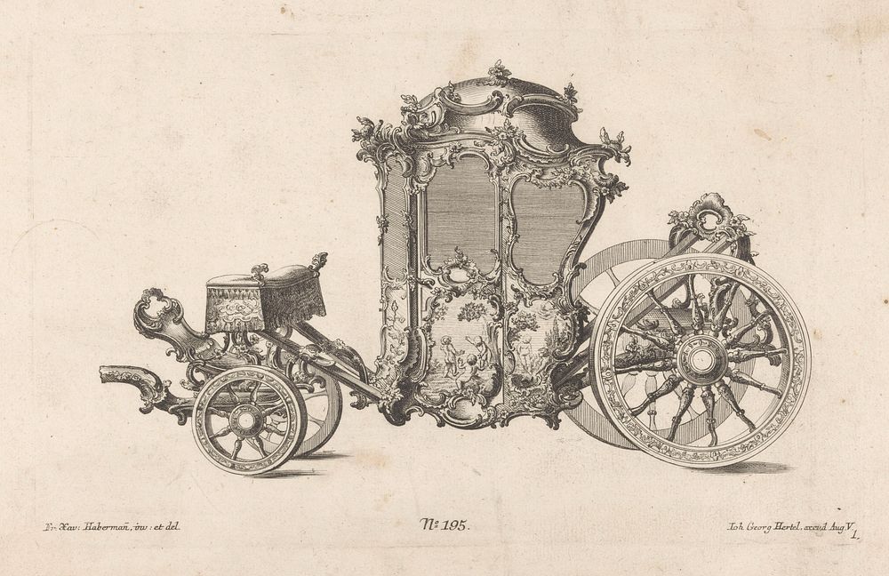 Dichte koets (1731 - 1775) by anonymous, Franz Xaver Habermann and Johann Georg Hertel I