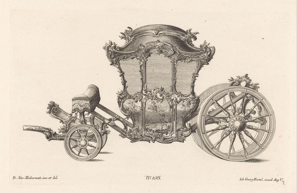 Dichte koets (1731 - 1775) by anonymous, Franz Xaver Habermann and Johann Georg Hertel I
