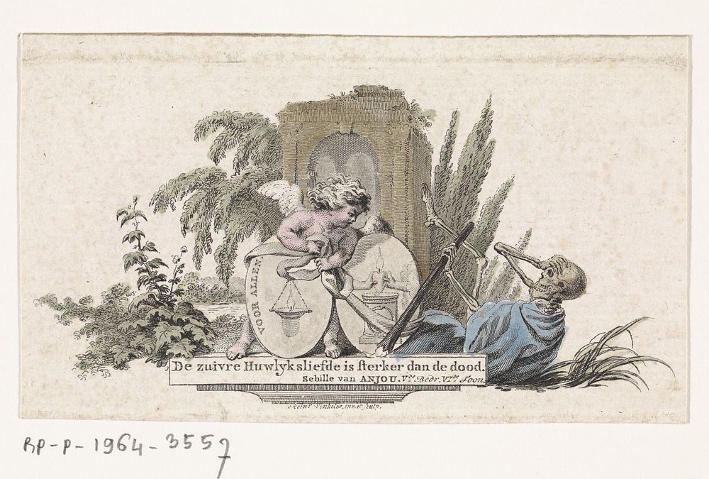 Allegorie op de overwinning van de liefde op de dood (1751 - 1816) by Reinier Vinkeles I