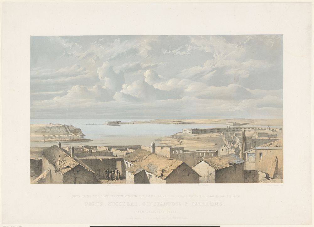 De forten Nicholas, Constantine en Catherine op de Krim, 1855 (1855) by Vincent Brooks, G Le Marchant Tupper and Henry…