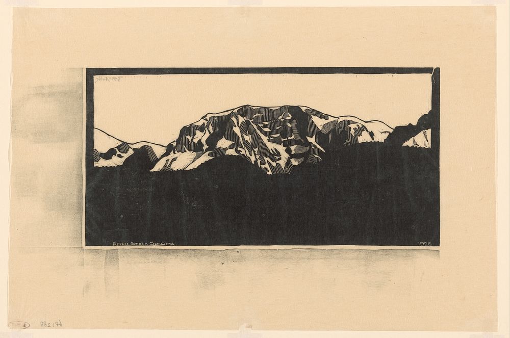 Gezicht op het Höllengebergte met sneeuw (1926) by Reijer Stolk
