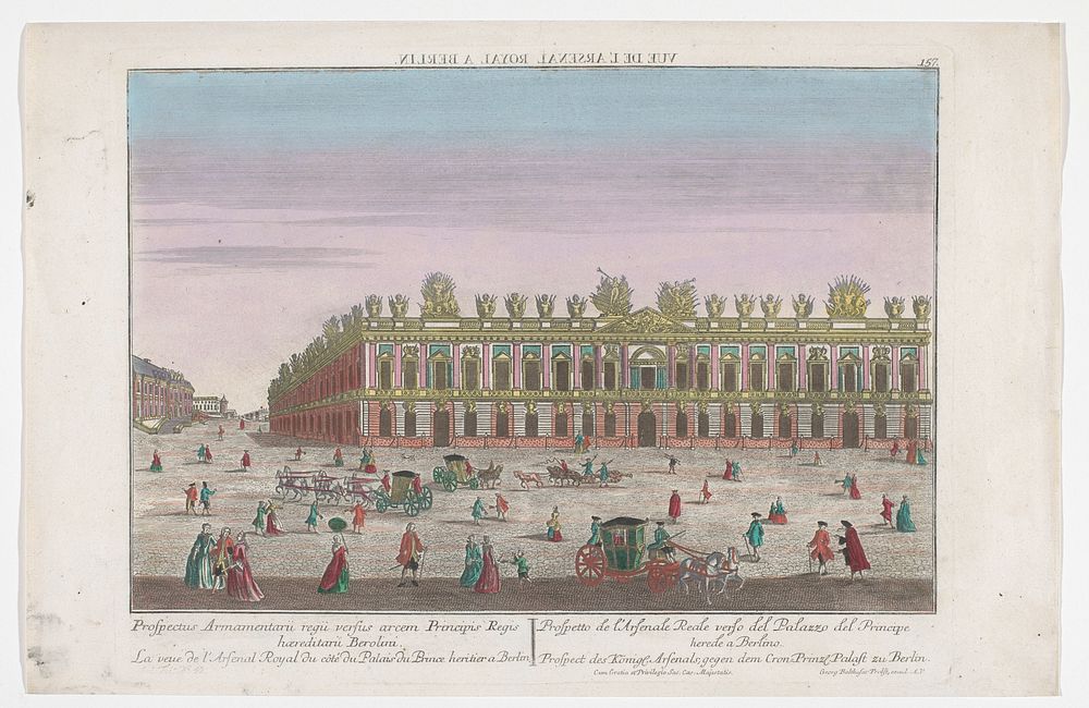 Gezicht op het Zeughaus te Berlijn (1742 - 1801) by Georg Balthasar Probst, anonymous, Johann David Schleuen I and Jozef II…