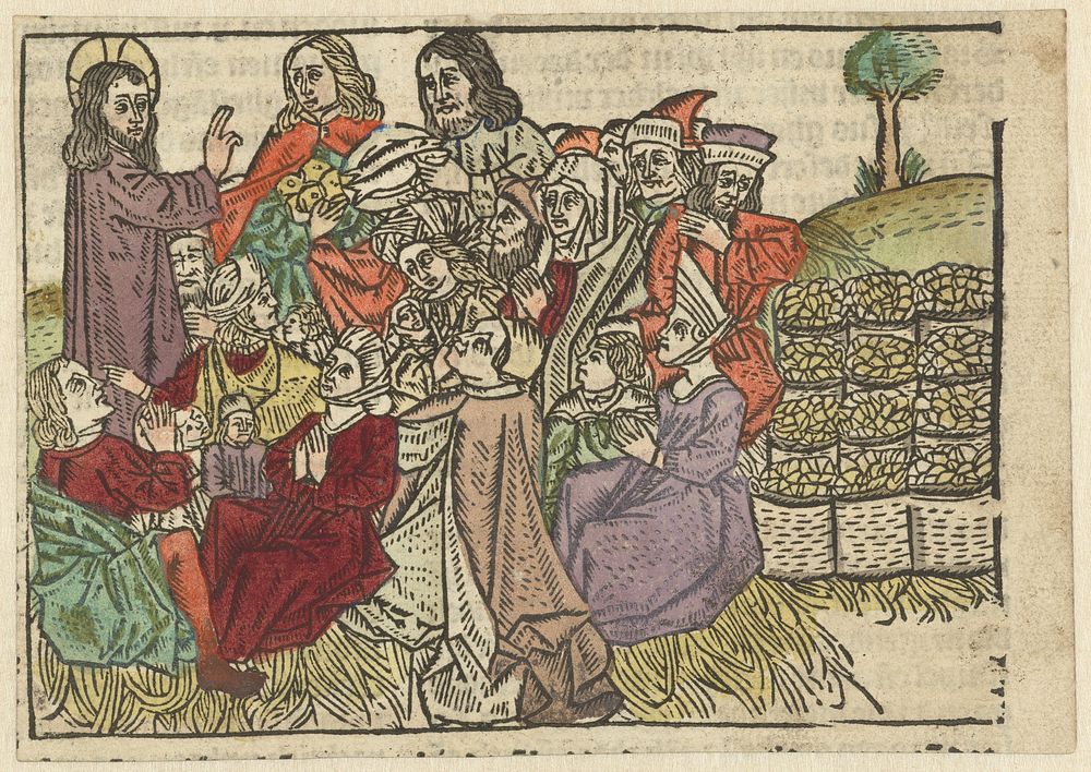 De wonderbaarlijke spijsvermenigvuldiging (1485 - 1491) by Meester van Antwerpen I