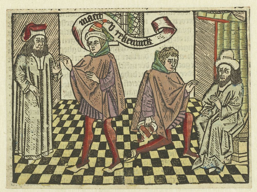 Parabel van de heer die zijn knecht geld gaf (1485 - 1491) by Meester van Antwerpen I