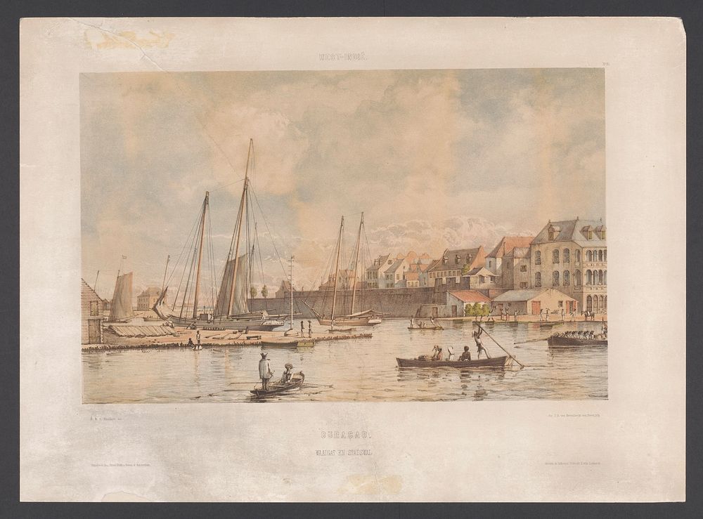 Waaigat en stadswal van Willemstad (1860 - 1862) by jonkheer Jacob Eduard van Heemskerck van Beest, Gerard Voorduin…