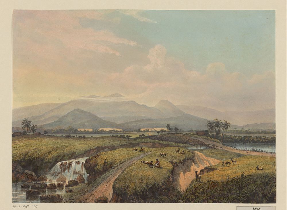 Gezicht op gebergte op Java (1869) by Johan Conrad Greive, Abraham Salm and Frans Buffa en Zonen