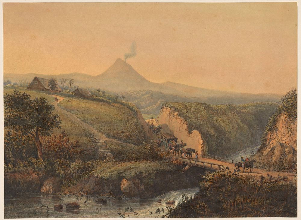 Gezicht op de omgeving van Malang (1869) by Johan Conrad Greive, Abraham Salm and Frans Buffa en Zonen