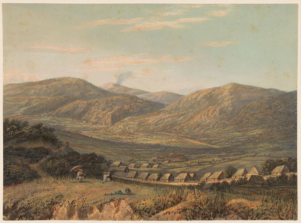 Gezicht op het Tenggergebergte (1869) by Johan Conrad Greive, Abraham Salm and Frans Buffa en Zonen