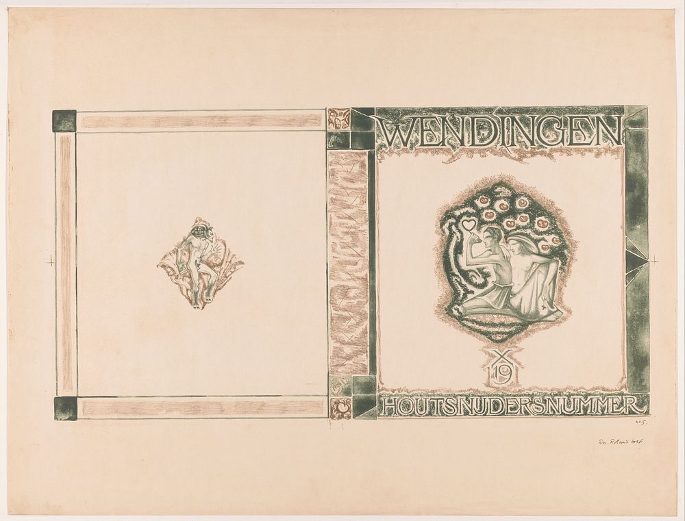 Omslagontwerp voor: Wendingen, Houtsnijdersnummer, 1919 (1919) by Richard Nicolaüs Roland Holst