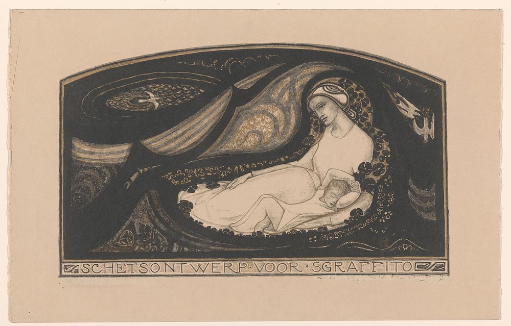 Liggende vrouw en kind (1917) by Richard Nicolaüs Roland Holst