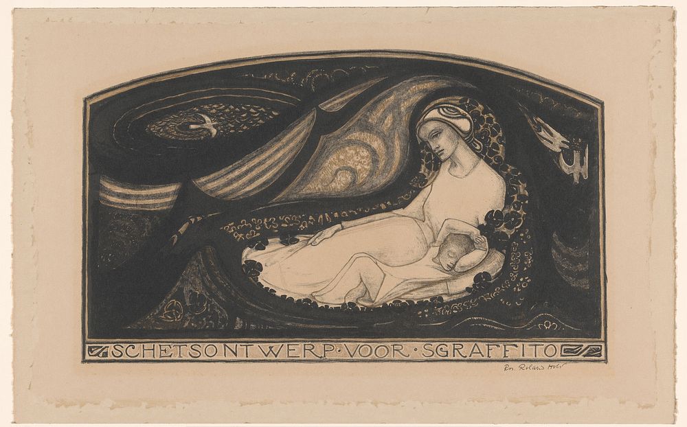 Liggende vrouw en kind (1917) by Richard Nicolaüs Roland Holst