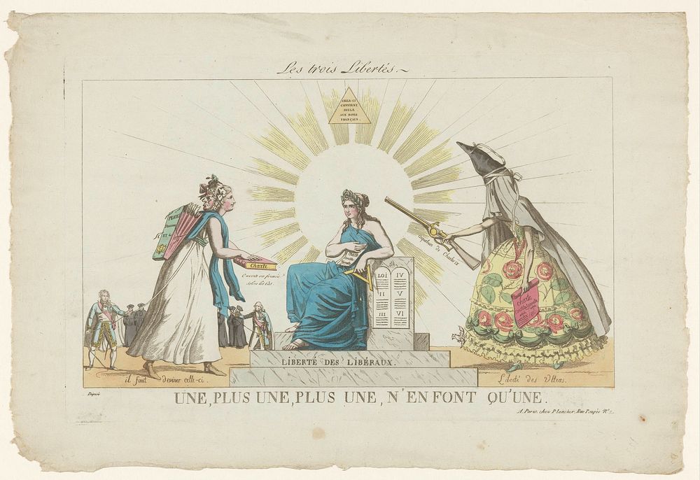 Allegorie op de Franse politieke vrijheden, 1819 (1819) by anonymous and Plancher