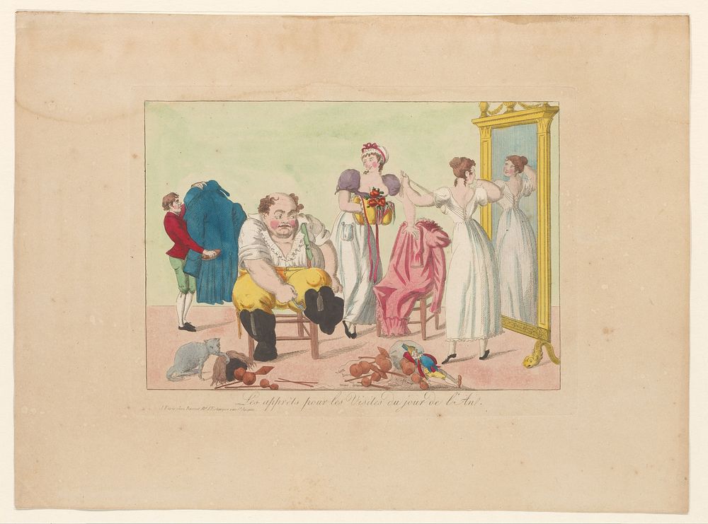 Voorbereiding voor de bezoeken op Nieuwjaarsdag (c. 1813 - c. 1815) by anonymous and Basset