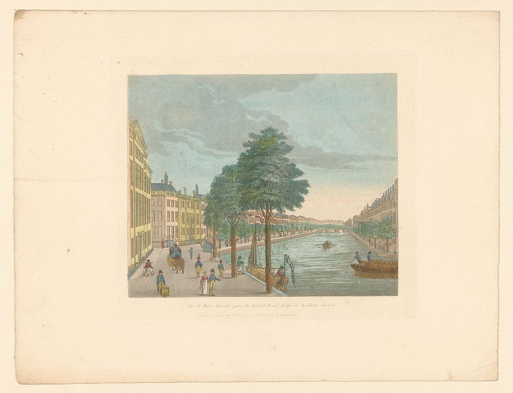 Gezicht op de Herengracht bij de Spiegelstraat in Amsterdam (1824 - 1825) by Evert Maaskamp, anonymous and Evert Maaskamp
