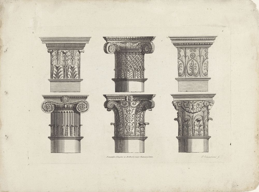 Zes kapitelen (1776) by Placido Columbani and Isaac Taylor I