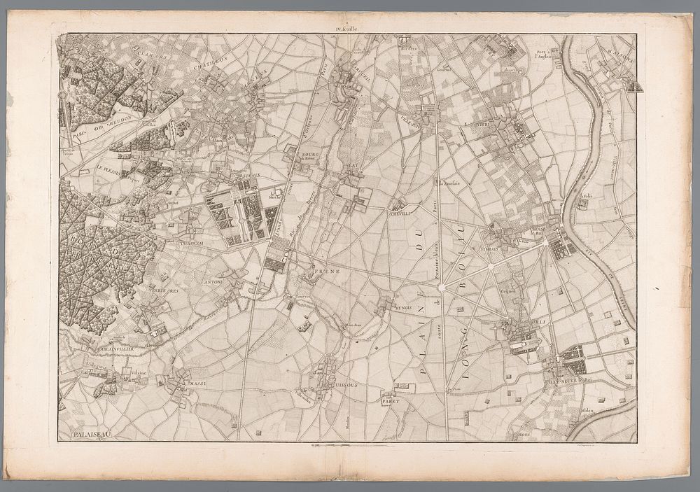 Kaart van de omgeving van Wissous (1740) by anonymous