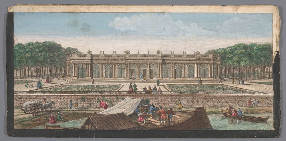 Gezicht op het Grand Trianon in de Tuin van Versailles (1700 - 1799) by anonymous and Jacques Rigaud