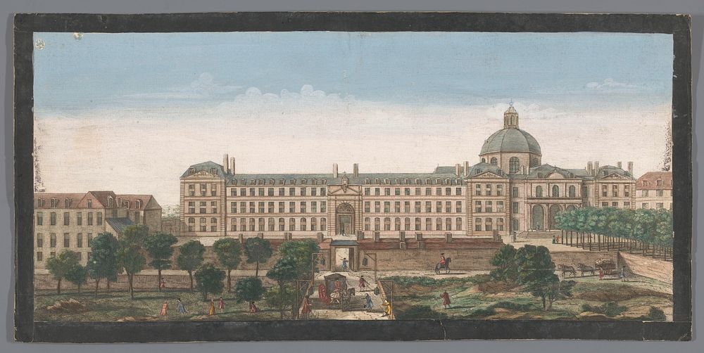 Gezicht op het Hôpital de la Salpêtrière te Parijs (1700 - 1799) by anonymous and Jacques Rigaud