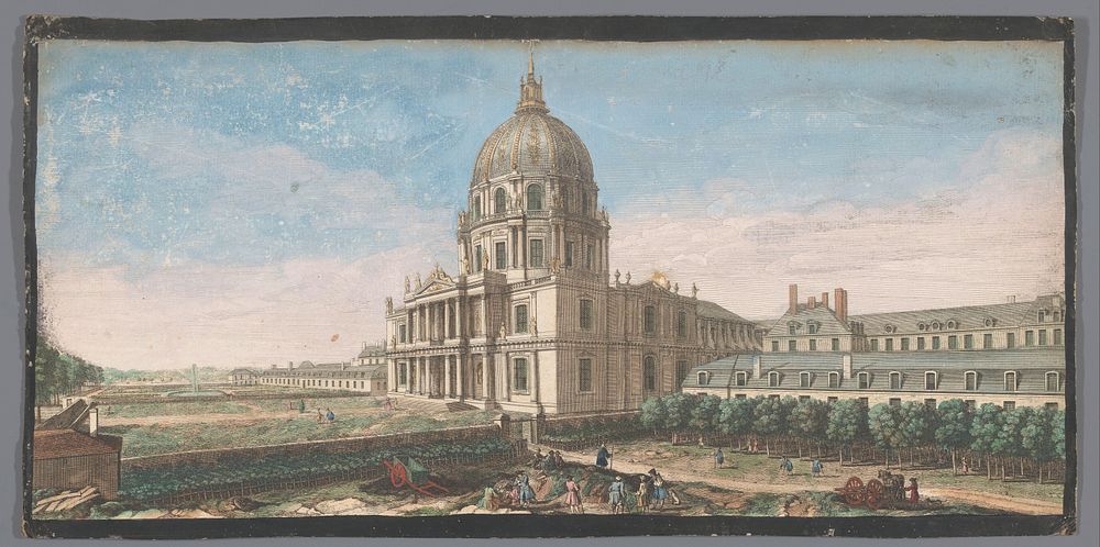 Gezicht op het Hôtel des Invalides te Parijs (1700 - 1799) by anonymous and Jacques Rigaud