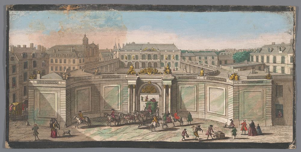 Gezicht op Hôtel de Soubise te Parijs (1700 - 1799) by anonymous and Jacques Rigaud