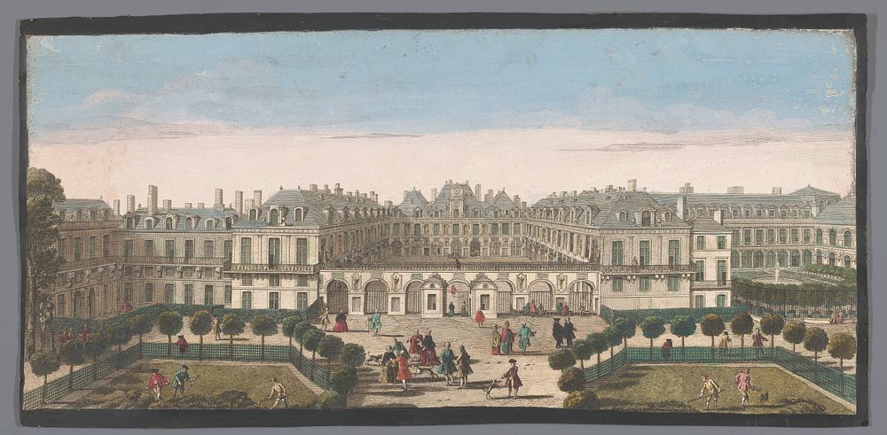 Gezicht op het Palais Royal te Parijs (1700 - 1799) by anonymous and Jacques Rigaud