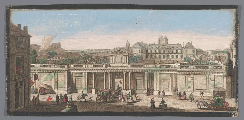 Gezicht op het Palais du Temple te Parijs (1700 - 1799) by anonymous and Jacques Rigaud