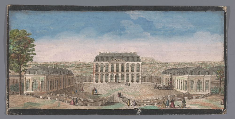 Gezicht op de voorzijde van het Chateau de Belle-Vue te Meudon (1700 - 1799) by anonymous and Jacques Rigaud