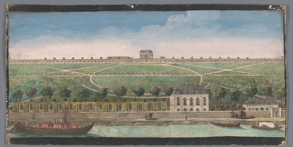 Gezicht op het Chateau de Belle-Vue te Meudon (1700 - 1799) by anonymous and Jacques Rigaud