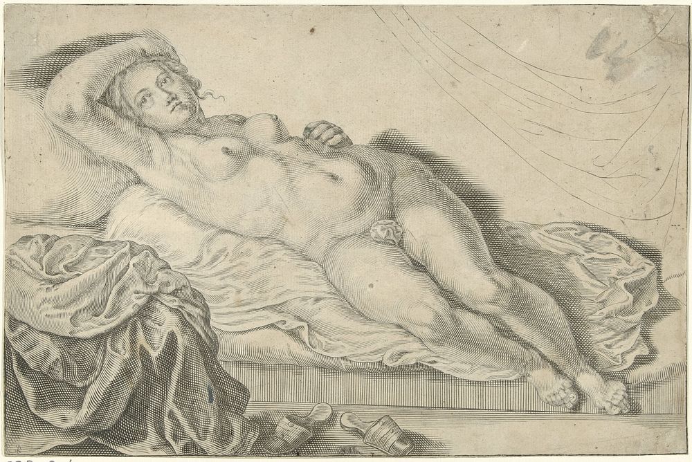Reclining Female Nude (1643) by Crispijn van de Passe II and Michiel Mosijn
