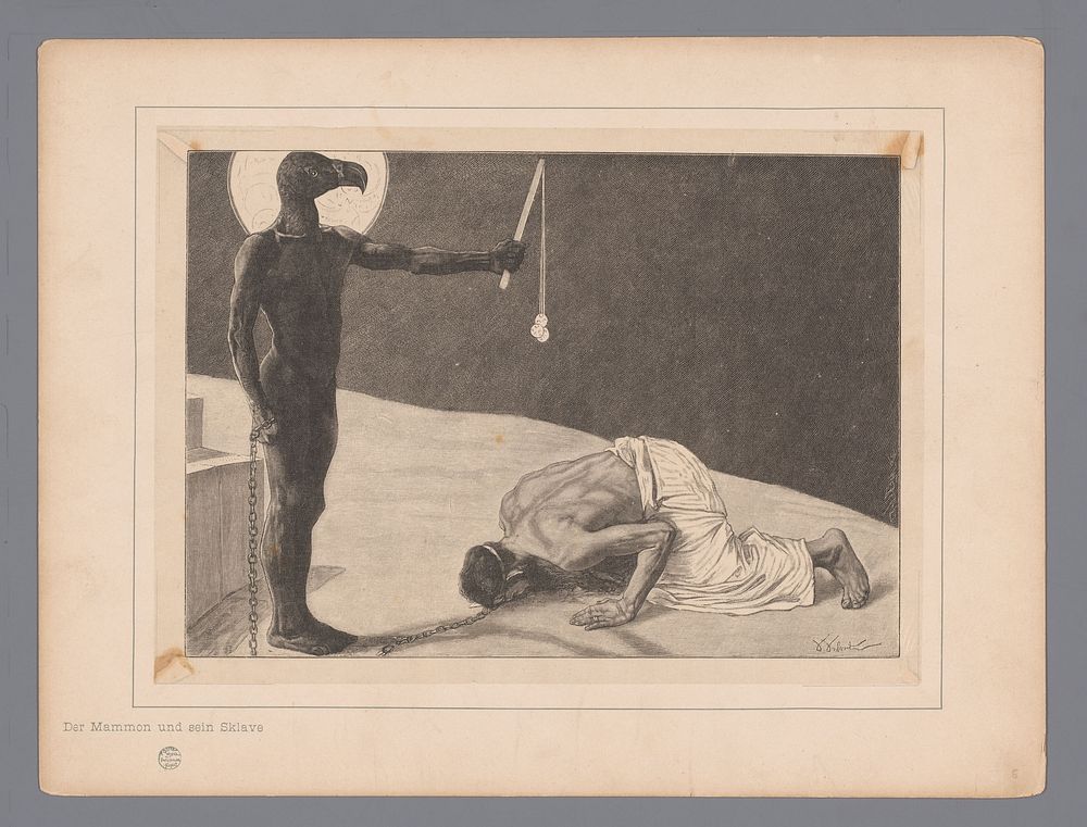 Aanbidding van Mammon (1813 - 1880) by Johann Jakob Weber