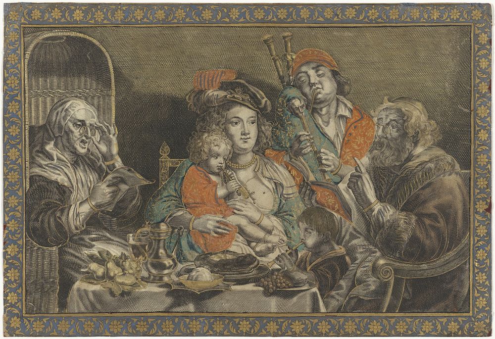 Zo d'ouden zongen, zo pijpen (piepen) de jongen (1640 - 1655) by anonymous, Schelte Adamsz Bolswert and Jacques Jordaens