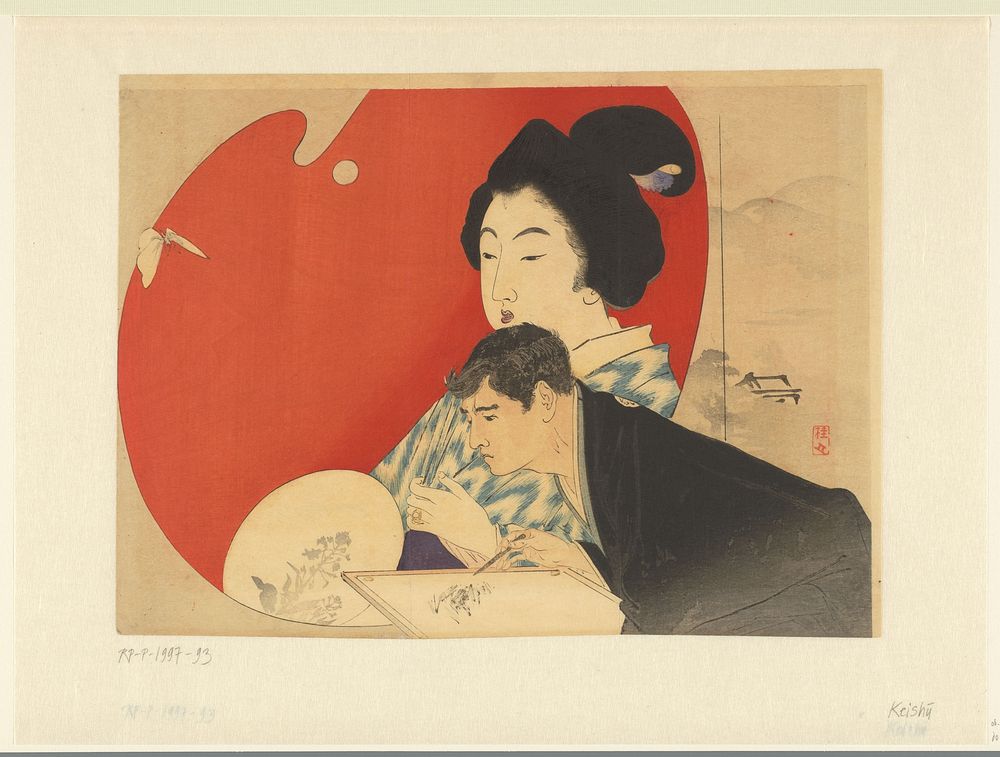 Schilder voor een beschilderd scherm (1900 - 1925) by Takeuchi Keishu