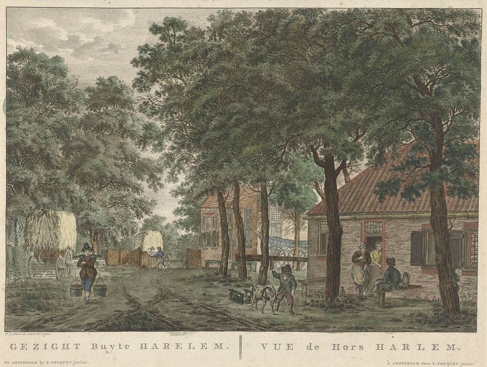 Gezicht buiten Haarlem (1769 - 1805) by Jan Evert Grave, Jan Evert Grave and Pierre Fouquet