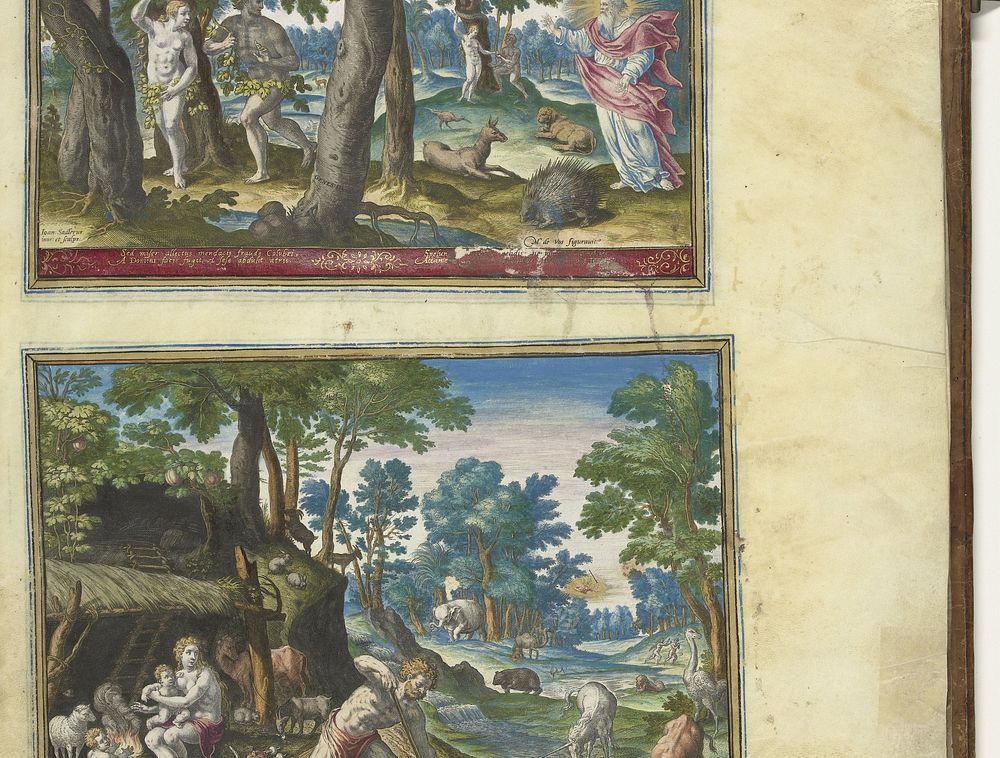 Adam en Eva aan het werk buiten het paradijs (1583) by Johann Sadeler I, Maerten de Vos, Johann Sadeler I, Johann Sadeler I…