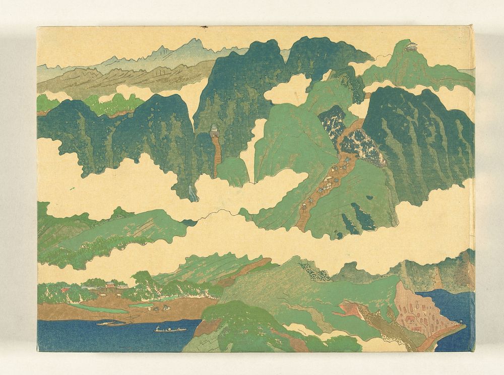 Het Blauwe rivier deel (1916) by Fukuda Bisen, Fukuda Bisen, Okada Seijiro, Nishimura Kumakichi and Kanao Bunendo