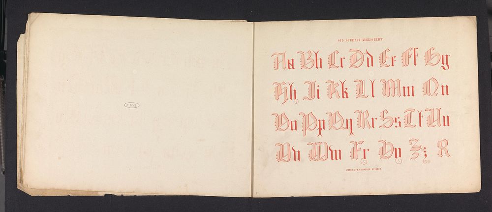 Alfabet in Gotiek (1855) by Pieter Wilhelmus van de Weijer, Pieter Wilhelmus van de Weijer and C van der Post II