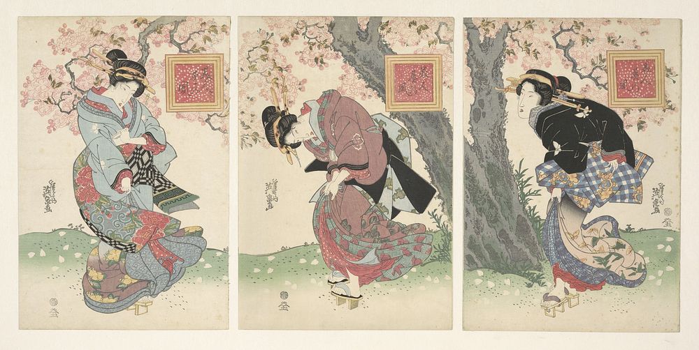 Schoonheden in een lente storm (c. 1828) by Keisai Eisen and Moritaya