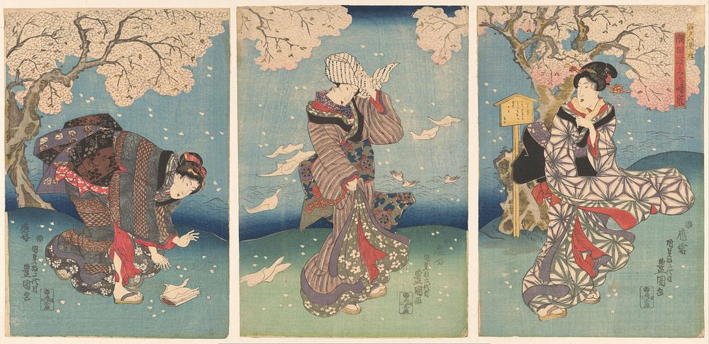 Stormachtige dag aan de Sumida rivier (1844) by Utagawa Kunisada I and Shimizu