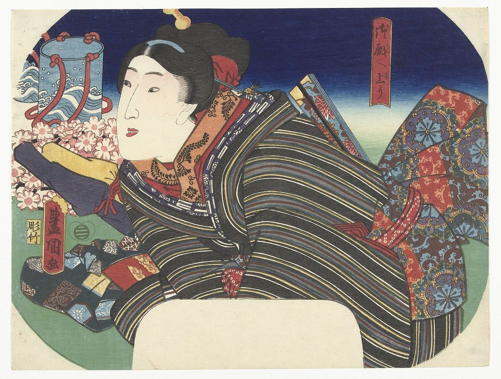 Vrouw met waterpotten (c. 1850) by Utagawa Kunisada I, Yokogawa Takejiro and Ibaya Senzaburô