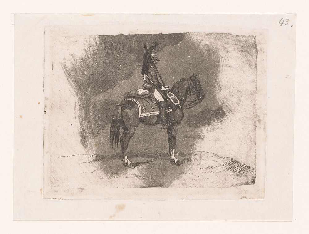 Soldaat te paard (1810 - 1830) by Albrecht Adam