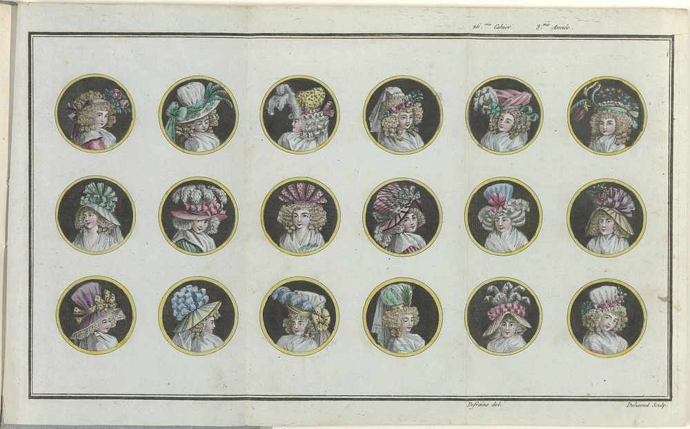Magasin des Modes Nouvelles Françaises et Anglaises, 30 juillet 1788, 3e Année, 26e cahier, Pl. unique (1788) by A B…