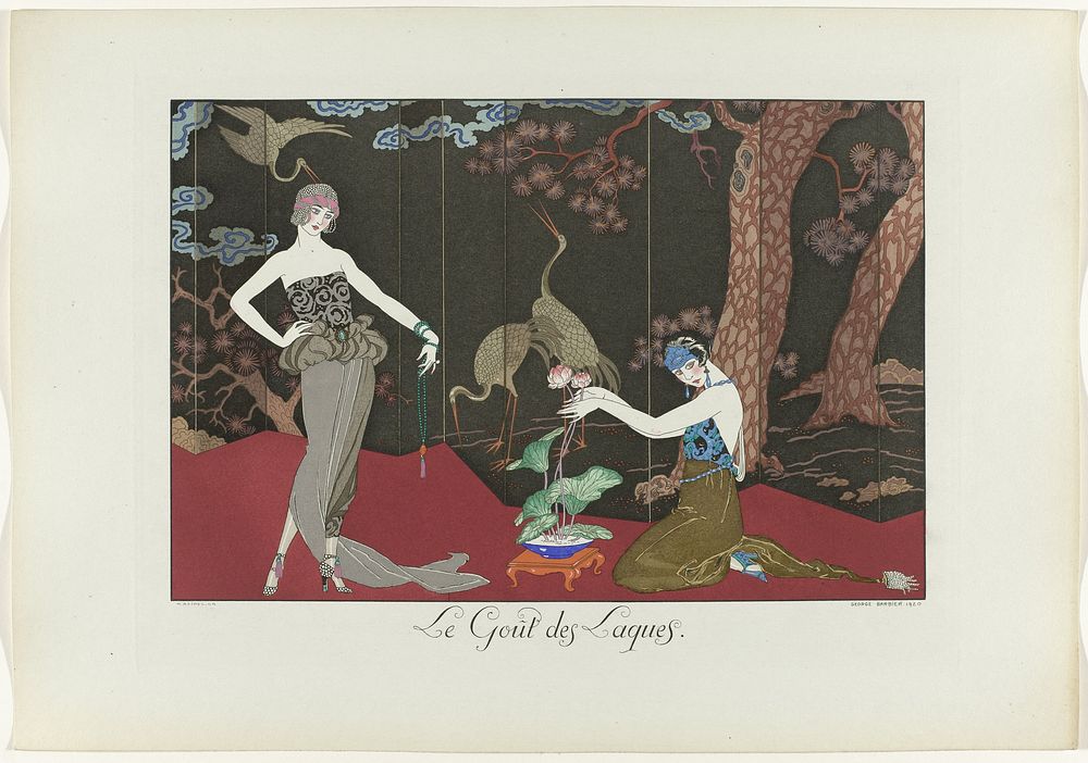 Le Bonheur du Jour ou Les Graces à la Mode: Le Goût des Laques. (1920) by Henri Reidel, George Barbier and J Meynial