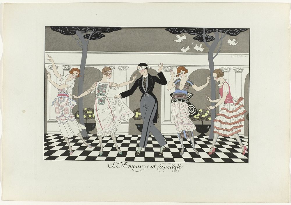 Le Bonheur du Jour ou Les Graces à la Mode: L'Amour est aveugle (1920) by Henri Reidel, George Barbier and J Meynial