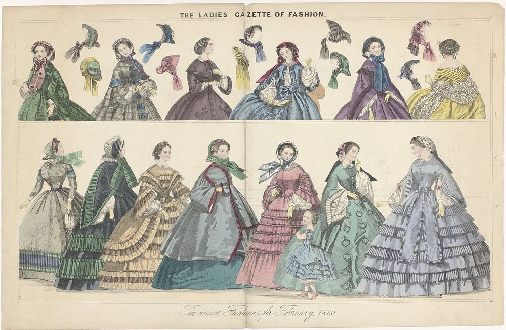 The Ladies Gazette of Fashion, The newest Fashions for February 1860 (1860) by anonymous