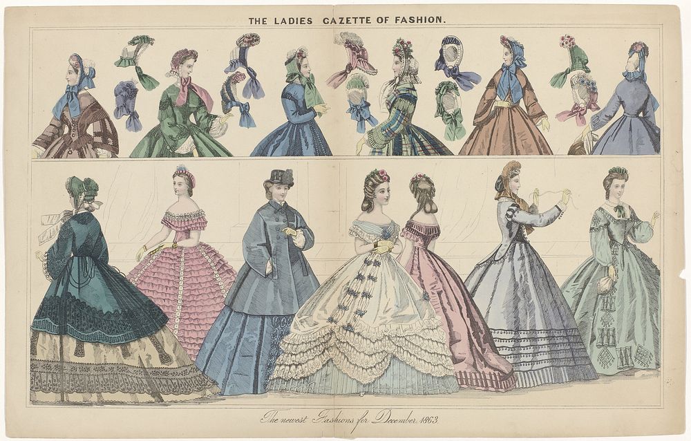 The Ladies Gazette of Fashion, The newest Fashions for December 1863 (1863) by anonymous